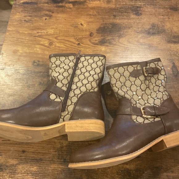 Mi.iM rhinestone brown leather boots - Picture 2 of 4